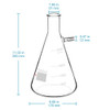 StonyLab 2000ml Borosilicate Glass Filtering Flask, Bolt Neck with Tubulation, 2L (2 Liter)
