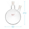 StonyLab Glass 2 Neck Round Bottom Flask RBF, with 24/40 Center and Side Standard Taper Outer Joint (5000ml)