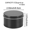 ZOENHOU 60 Pack 4 Oz Candle Tins, Round Empty Metal Tins with Lids, Portable Metal Storage Candle Containers, CandleJars for Making Candles, Black