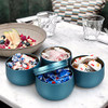 Candle Tins 24 Pcs, 8 oz Metal Candle Jars with Lids Portable Round Travel Tin Empty Storage Containers for Candle Making, Kitchen, Candies, Gifts and More, Blue