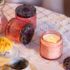 Pink Embossed Glass Candle Container with Tin Lid and Labels, 10 oz - Pack of 9