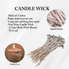 100pcs ECO16 Wicks for Soy Candles, 8 inch Pre-Waxed Candle Wick for Candle Making,Thick Candle Wick with Base