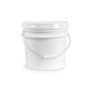 3.5 Gallon White Bucket & Lid - Set of 3 - Durable 90 Mil All Purpose Pail - Food Grade - Contains No BPA Plastic (3.5 Gal. w/Lids - 3pk)