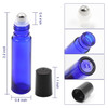 12 pcs, 10ml Clear Glass Roller Bottles with Stainless Steel Roller Ball for Essential Oil