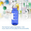 2mL Autosampler Vial 200 Pack- HPLC Vial | 9-425 Clear Vial with Blue Screw Caps | Writing Patch | Graduation | Red PTFE & White Silicone Septa Fit for LC Sampler