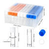 100PCS 2ml Plastic Small Vials with Screw Caps Sample Tubes Cryotubes,PP Material, Free from DNase, RNase, Human DNA
