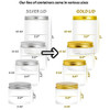 12 oz clear PET plastic single wall jar with 89-400 neck finish, 25 Pack (12 oz, Gold)