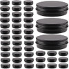 48 Pcs Aluminum Round Cans with Lid, OBKJJ 2 Oz Metal Tins Food Candle Containers with Screw Tops for Crafts, Food Storage, DIY (black)
