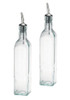 16 Oz. (Ounce) (Set of 2) Oil Vinegar Cruet, Square Tall Glass Bottle w/Stainless Steel Pourer Spout