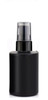 1 Oz Black  Cylinder Glass Bottle with 20-400 neck finish with Black Smooth  Treatment Pump