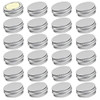 TUZAZO 0.5 oz Aluminum Tin Jar with Screw Lid and Labels, 15 ml Refillable Small Travel Containers for Creams, Balms, Salves, Beauty Products Samples