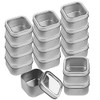 Square Metal Tins with Window Lids,15-Pack Empty Square Silver Tins for Candle Making, Candies, Gifts & Treasures (8 OZ)