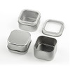 Square Metal Tins with Window Lids,15-Pack Empty Square Silver Tins for Candle Making, Candies, Gifts & Treasures (8 OZ)