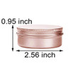 2 Ounce Aluminum Tin Jar Refillable Containers 60 ml Aluminum Screw Lid Round Tin Container Bottle for Cosmetic, Lip Balm, Cream, 20 Pcs Rose Gold