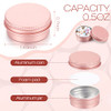 64 Pieces Screw Top Round Tin Cans Aluminum Tin Jar with Screw Lid, Lip Balm Tin Containers Bottle Empty Travel Cosmetic Sample Tin Cans Container for DIY (0.5 oz, Rose Gold)