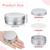 64 Pieces Screw Top Round Tin Cans Aluminum Tin Jar with Screw Lid, Lip Balm Tin Containers Bottle Empty Travel Cosmetic Sample Tin Cans Container for DIY(Silver,2 oz)