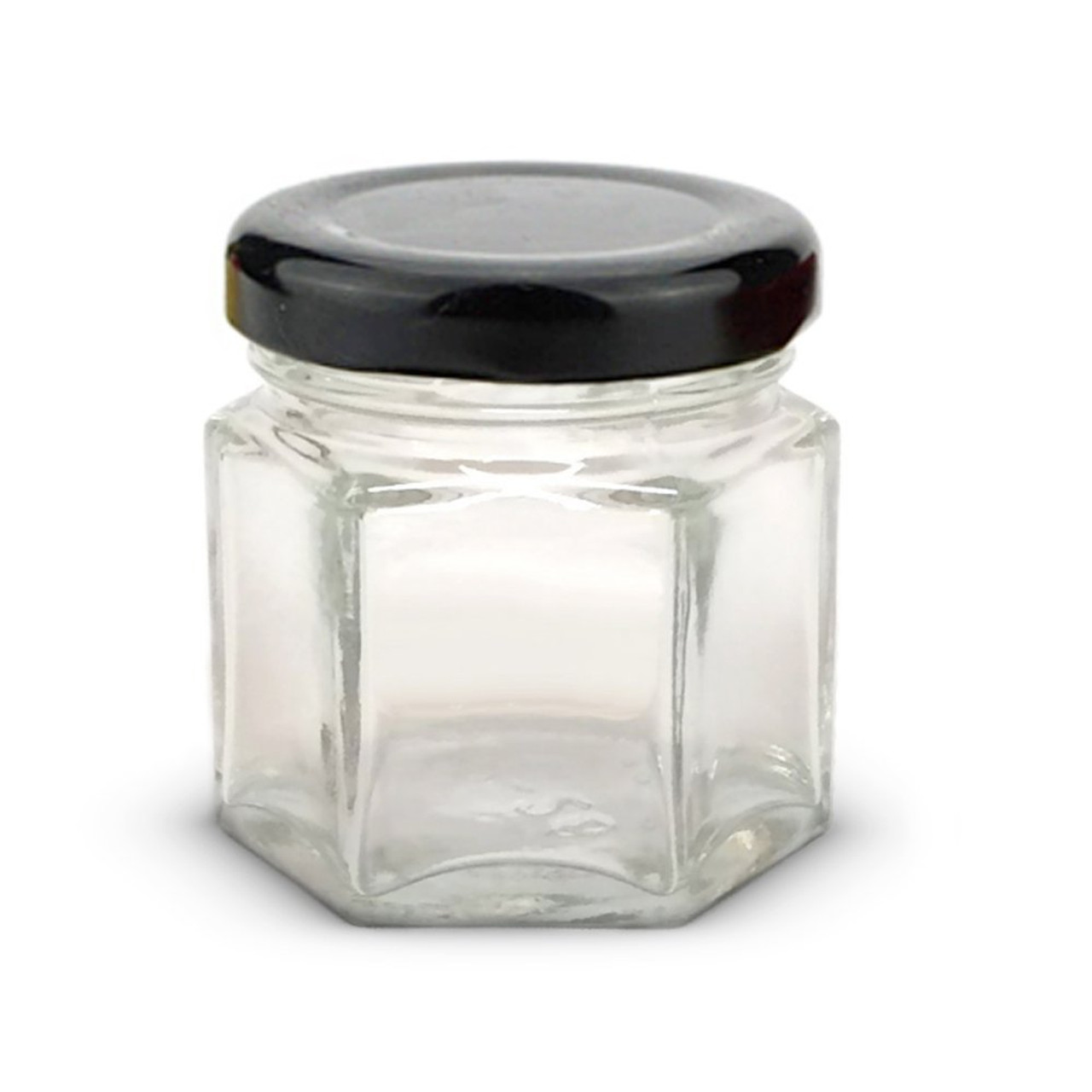1 1/2 oz Clear Glass Hexagon Jars (Bulk), Caps NOT Included