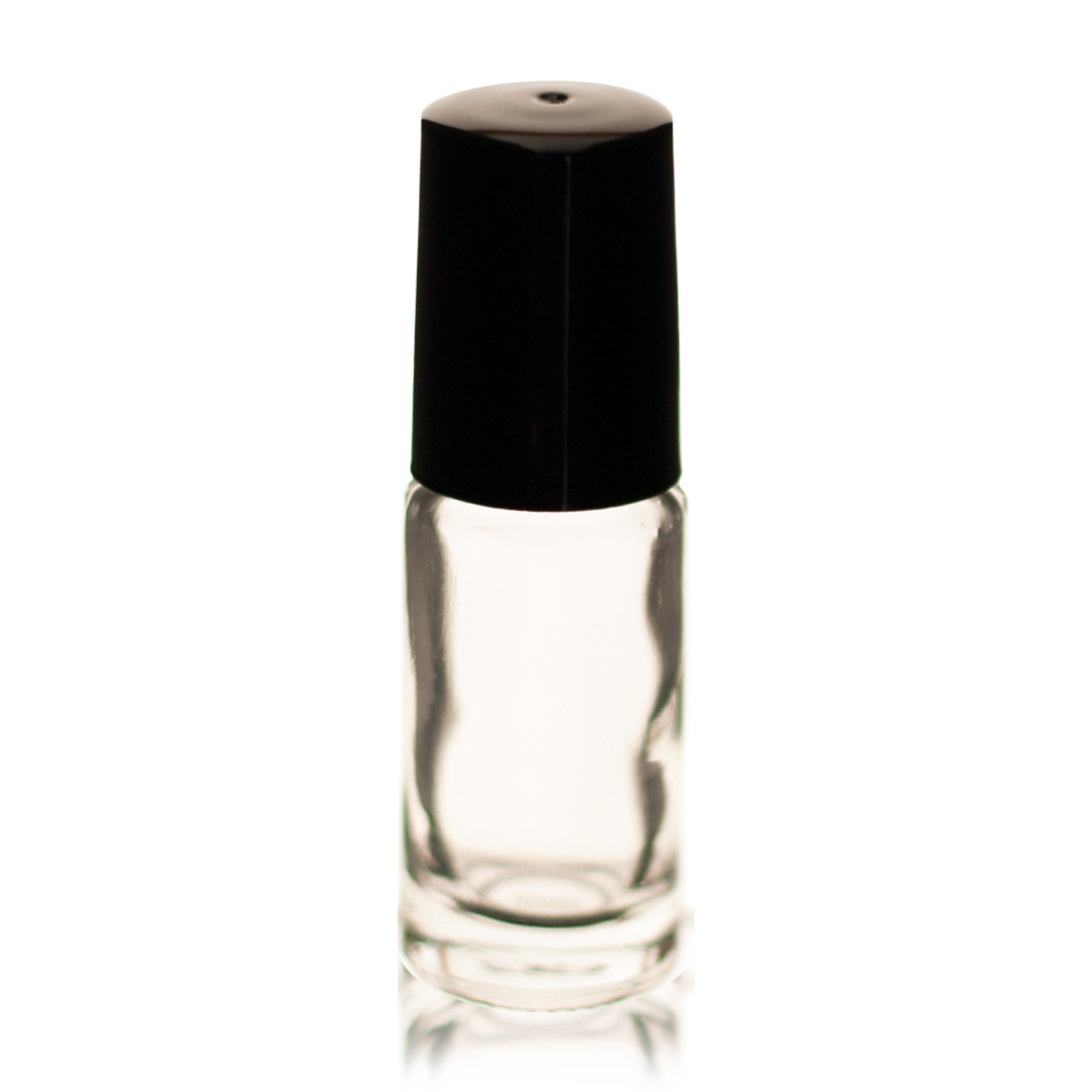 6 oz Clear Glass Oval Graduated Bottles (Black Phenolic Cap)