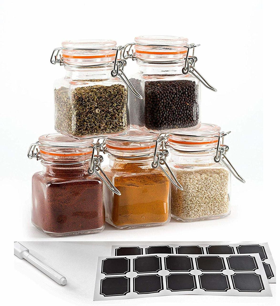 mini glass spice jars