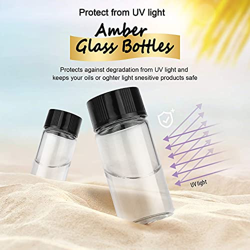 Glass Vials Perfume Sample Vials Free 50 Pack,5ml (1/6 Oz) Clear