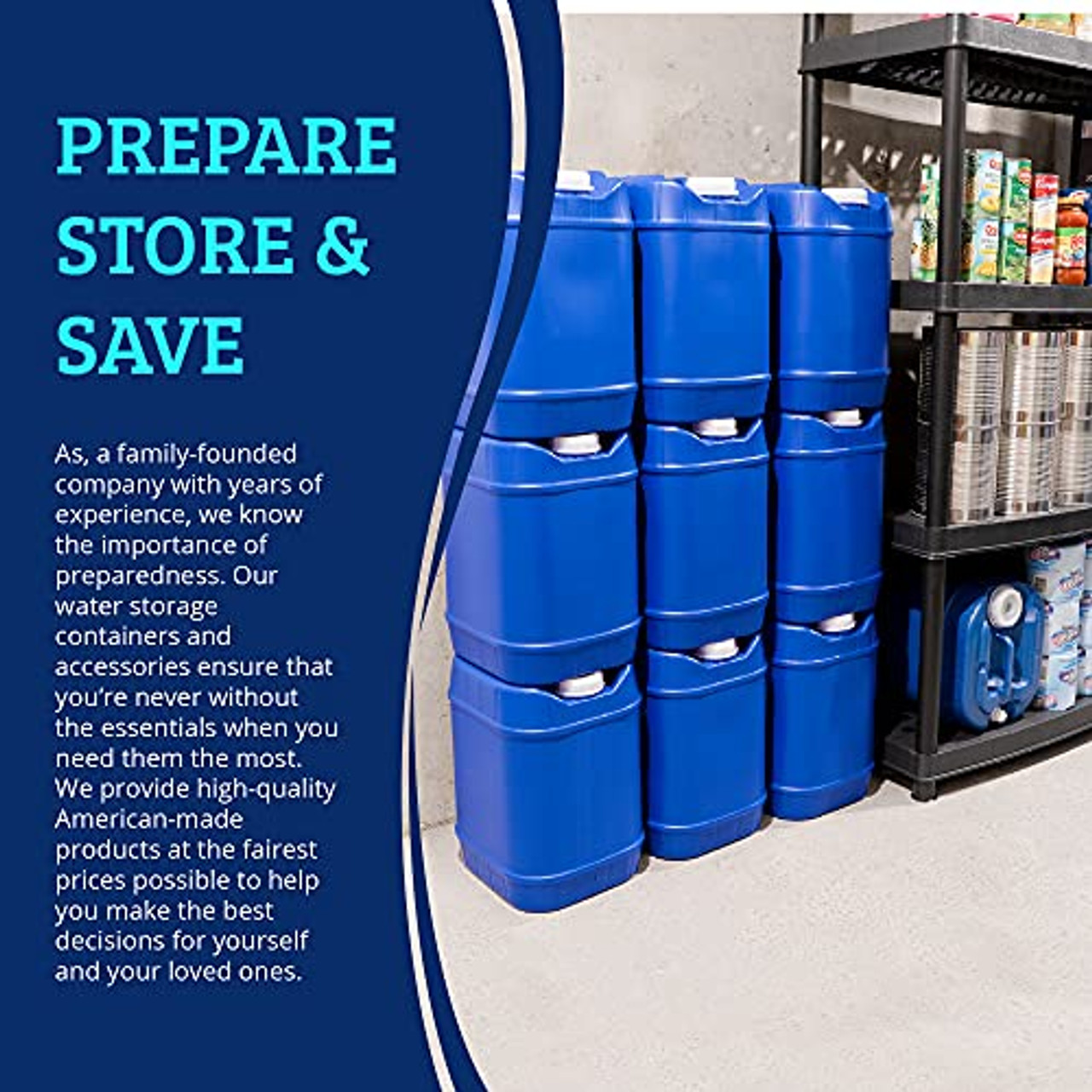 Saratoga Farms 5-Gallon Stackable Water Storage Containers