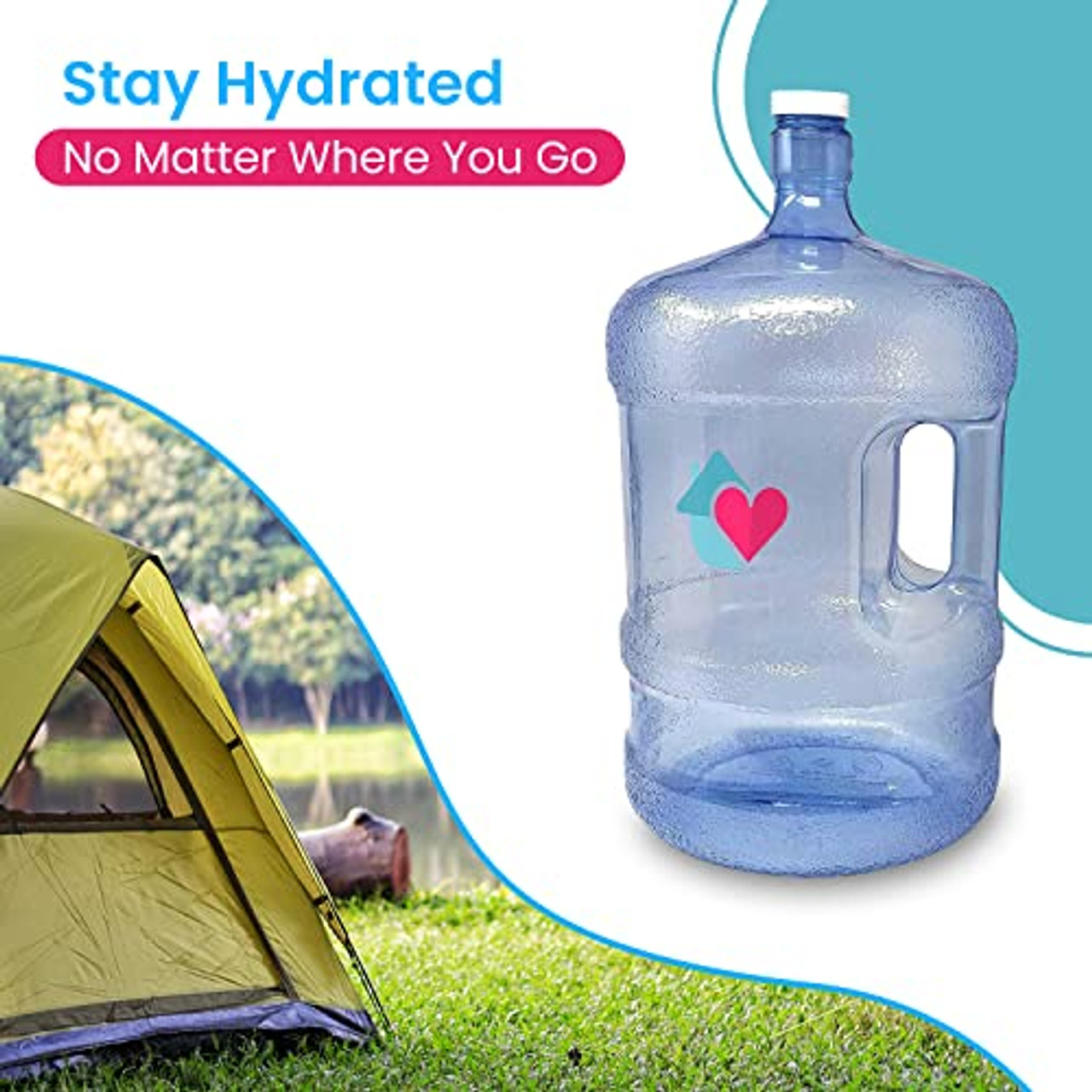 Homemaxs 5 Liters of Water Bottle Mineral Water Bottle Portable PC Bucket with Handle Portable for Car Carrying (5l), Multicolor