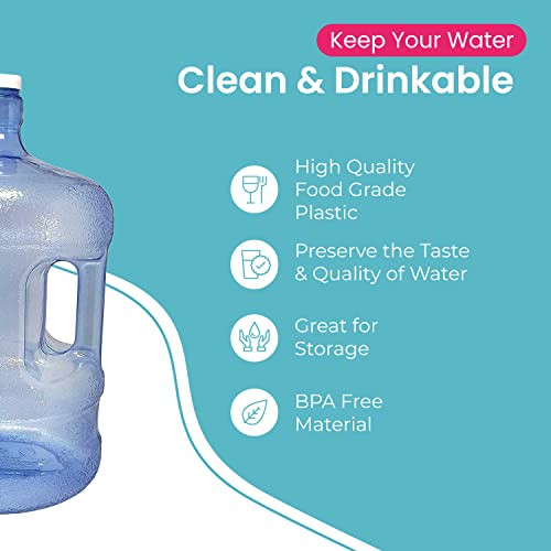 Homoyoyo 5 Liter Wasserflasche Mit Kronenkappe - Wiederverwendbarer PC-Kanister Für Camping & Zuhause, Blau