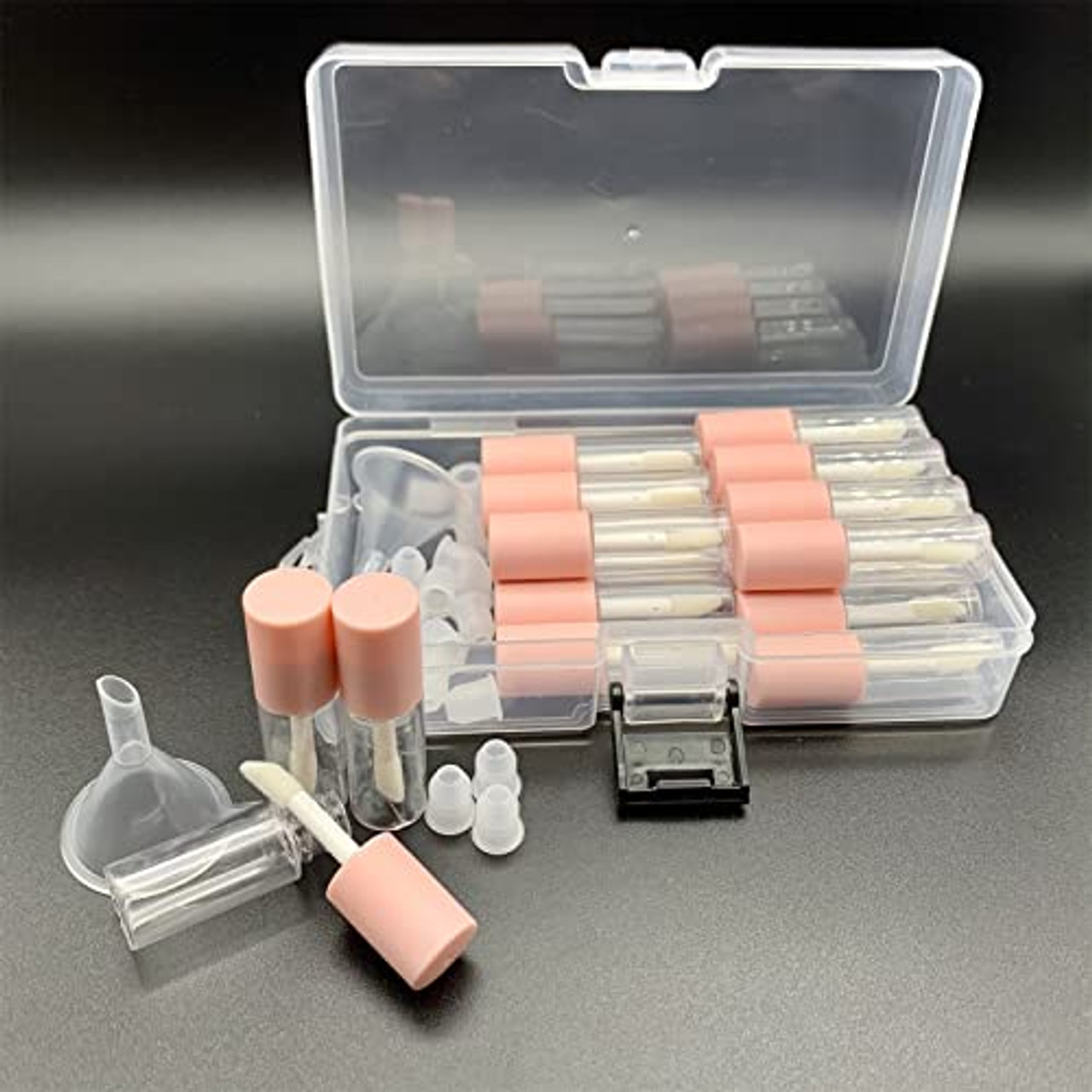 KaiLeQi 3.5ML Mini Lip Gloss Tubes Empty With Wand Pink Diy Lipgloss Making  Kit for