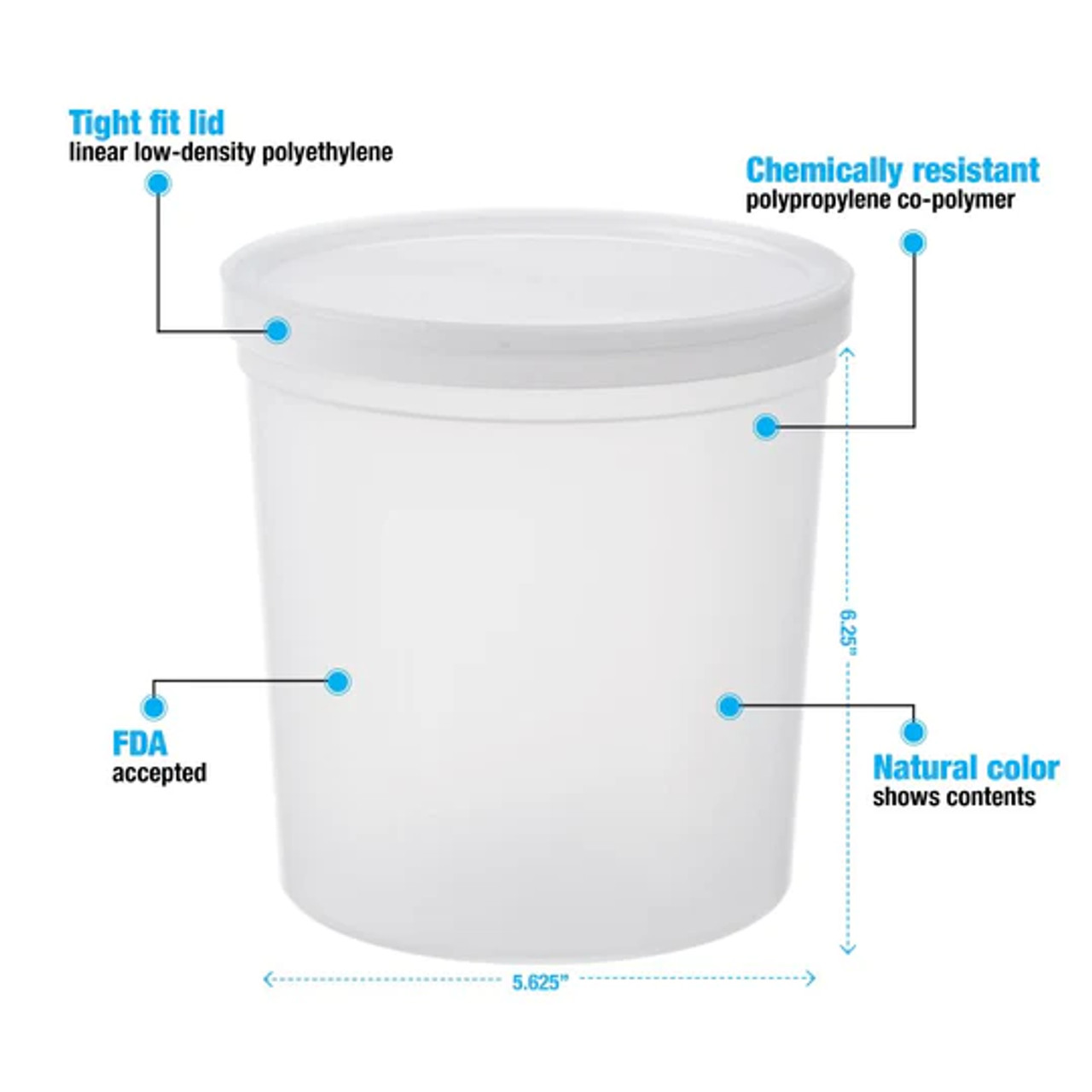 Translucent Disposable Containers # 64 Oz. - Case of 50