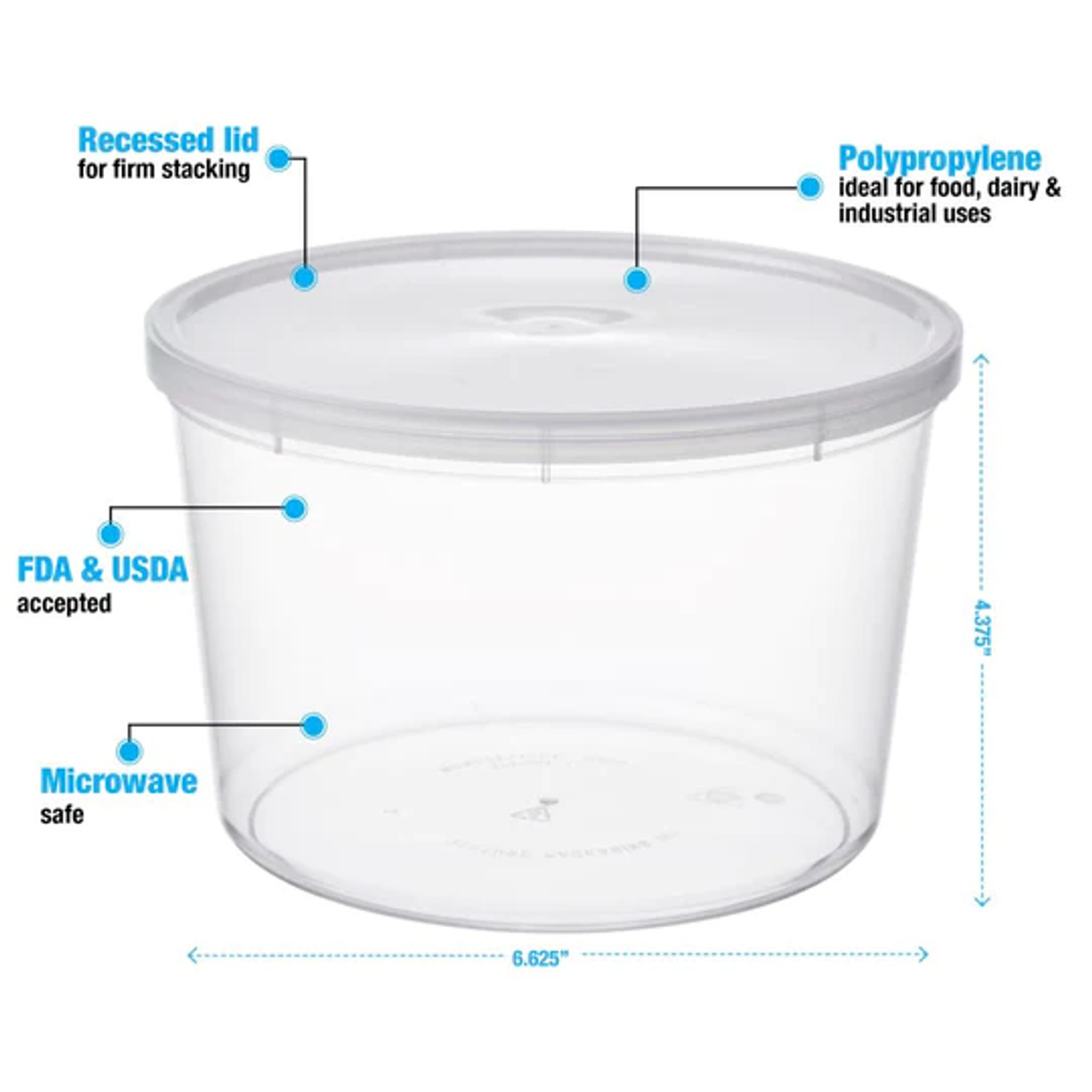 Economical Containers With Recessed Lids # 8 Oz. Case of 500