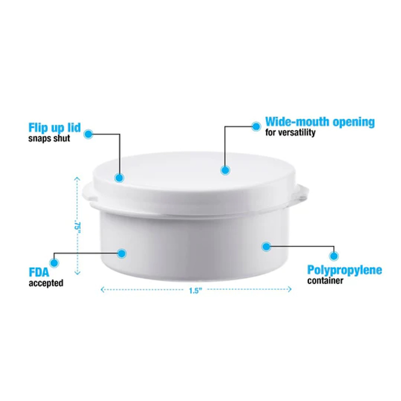 Non-Sterile Wide Mouth Specimen Container with Snap Cap, 5 oz.