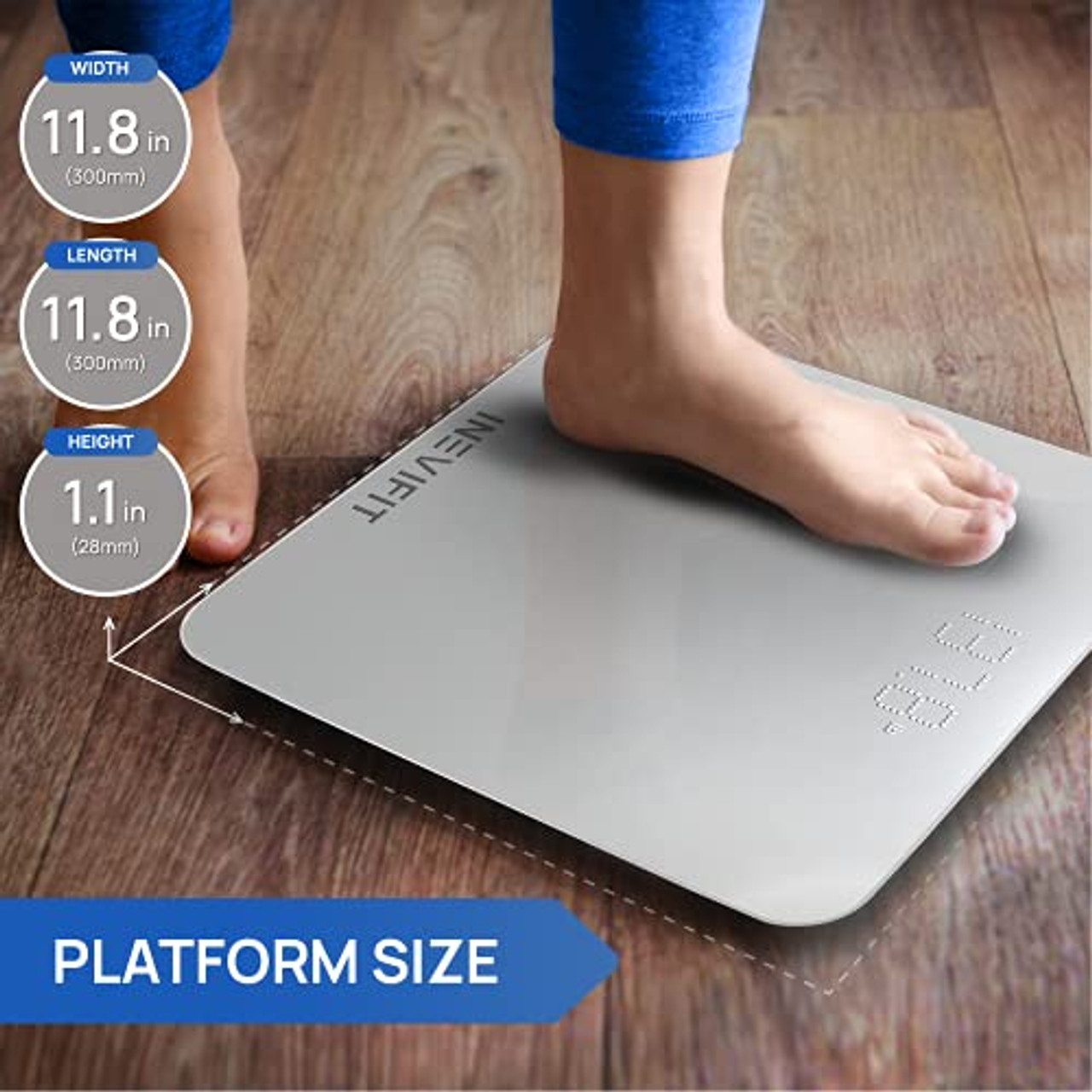 Weight Scale, SmarTake Precision Digital Body Bathroom Scale with Step-On  Technology, 6mm Tempered Glass Easy Read Backlit LCD Display, Body Tape  Measure Included, 400 Pounds, Black