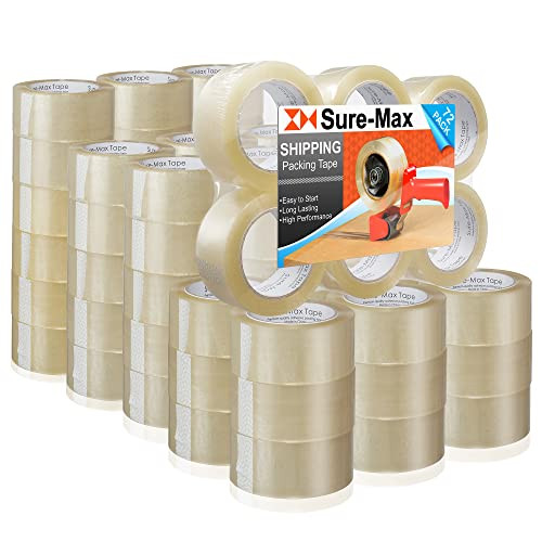 thumbnail image 2 of Sure-Max Premium Packing Tape 2.0 Mil 165 Feet - 6 Rolls Clear Shipping Tape 2 of 11