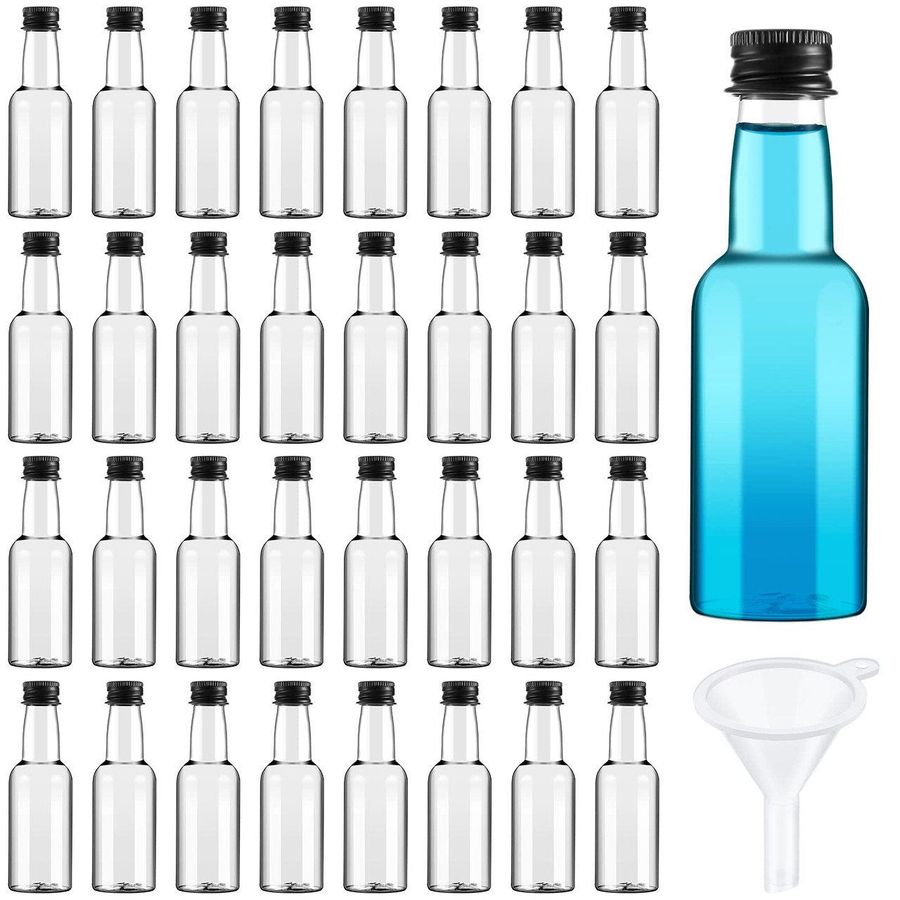 Patelai 48 Pcs Mini Glass Bottles Bulk With Caps Clear Flask Liquor Bottles Empty Alcohol Shot Bottling DIY Groomsmen Bridesmaids Valentine Wedding Gift For Vodka Beverages Whiskey Oil (100 Ml/ 3.4oz 8 thumbnail image