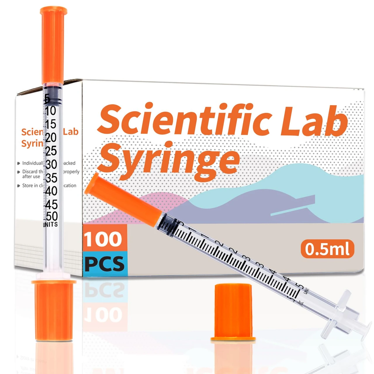 0.5ml Syringes 30G 5/16in Clear Dosage Scale 100 Pack