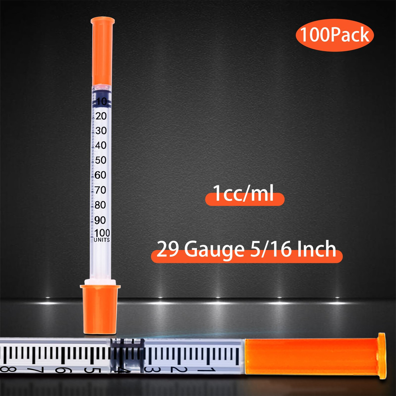 1ml/cc 29G 5/16 Inch Syringes, U-100 Scientific Lab Syringe