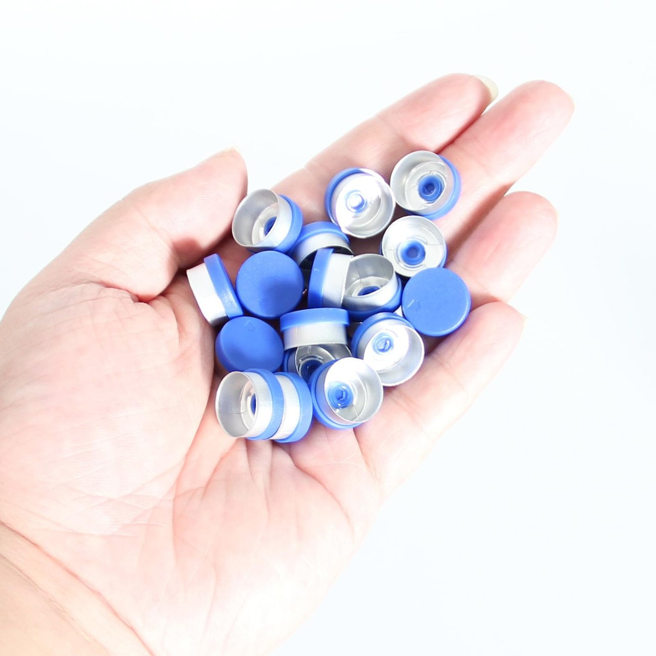 13mm Blue Flip Top Caps-100 Pcs Aluminum-Plastic Blue Caps for 13mm Blue Flip Top Caps-100 Pcs Aluminum-Plastic Blue Caps for