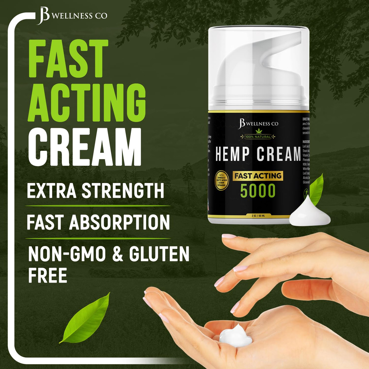 Hemp Cream -4oz- Neem, MSM, Turmeric, Emu Oil, Menthol, Aloe - 2 Pack