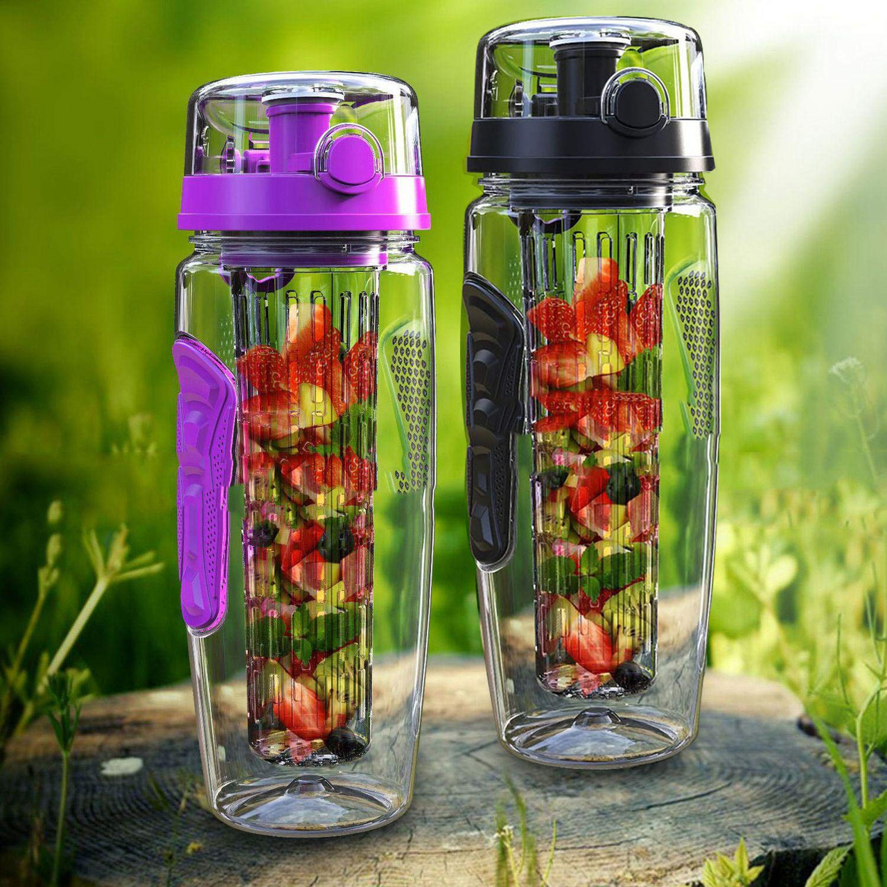 Fruit Infuser Water Bottle 32 oz: Flavored Water & Tea Infusion for  Hydration -Purple