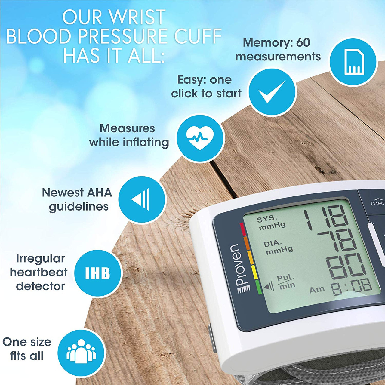 iProven BPM-337 Digital Automatic Blood Pressure Monitor Wrist - Clinically  Accurate & Fast Reading Monitoring Kit - Wireless Blood Pressure Machine