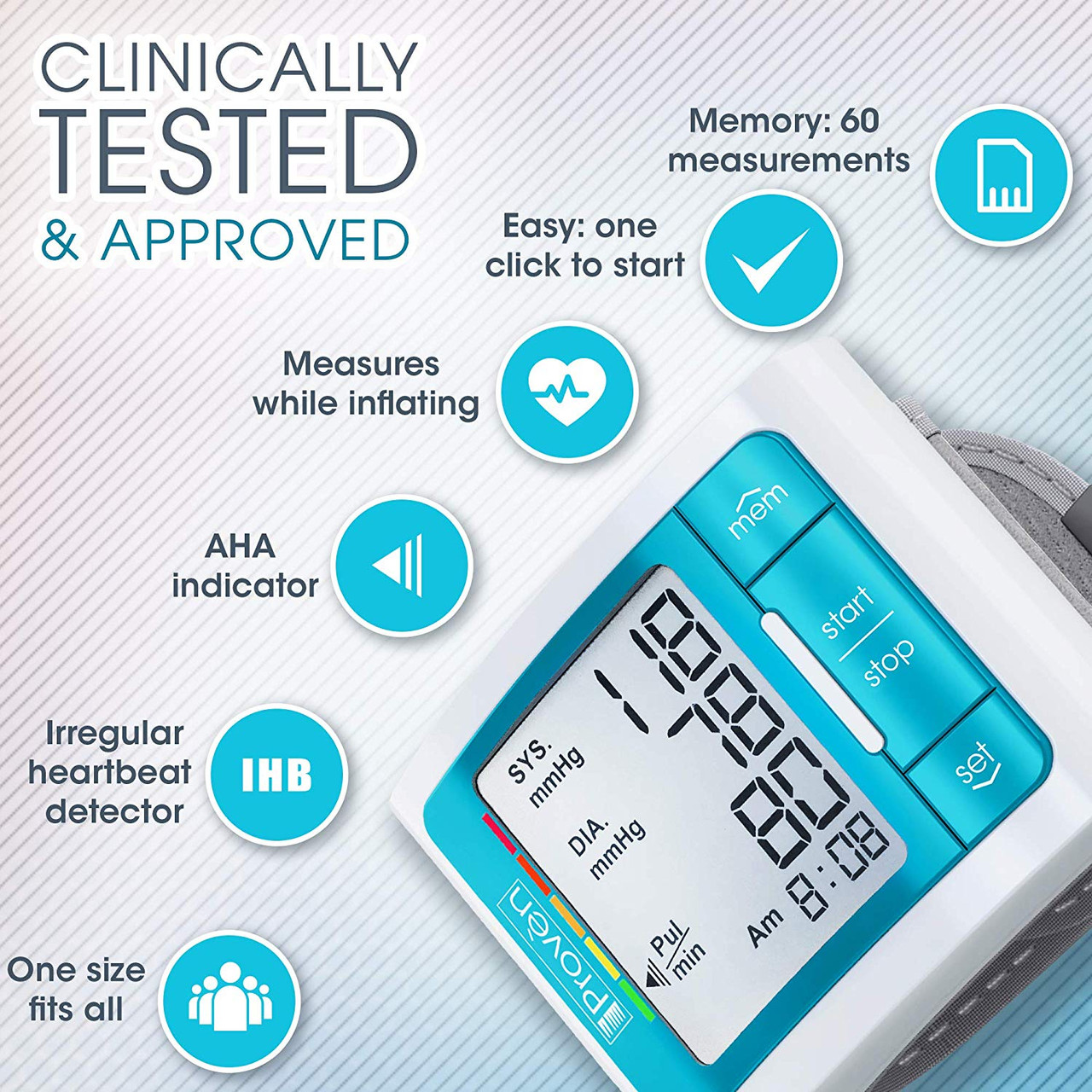 IPROVEN Wrist Blood Pressure Monitor, Large LCD Display & Portable