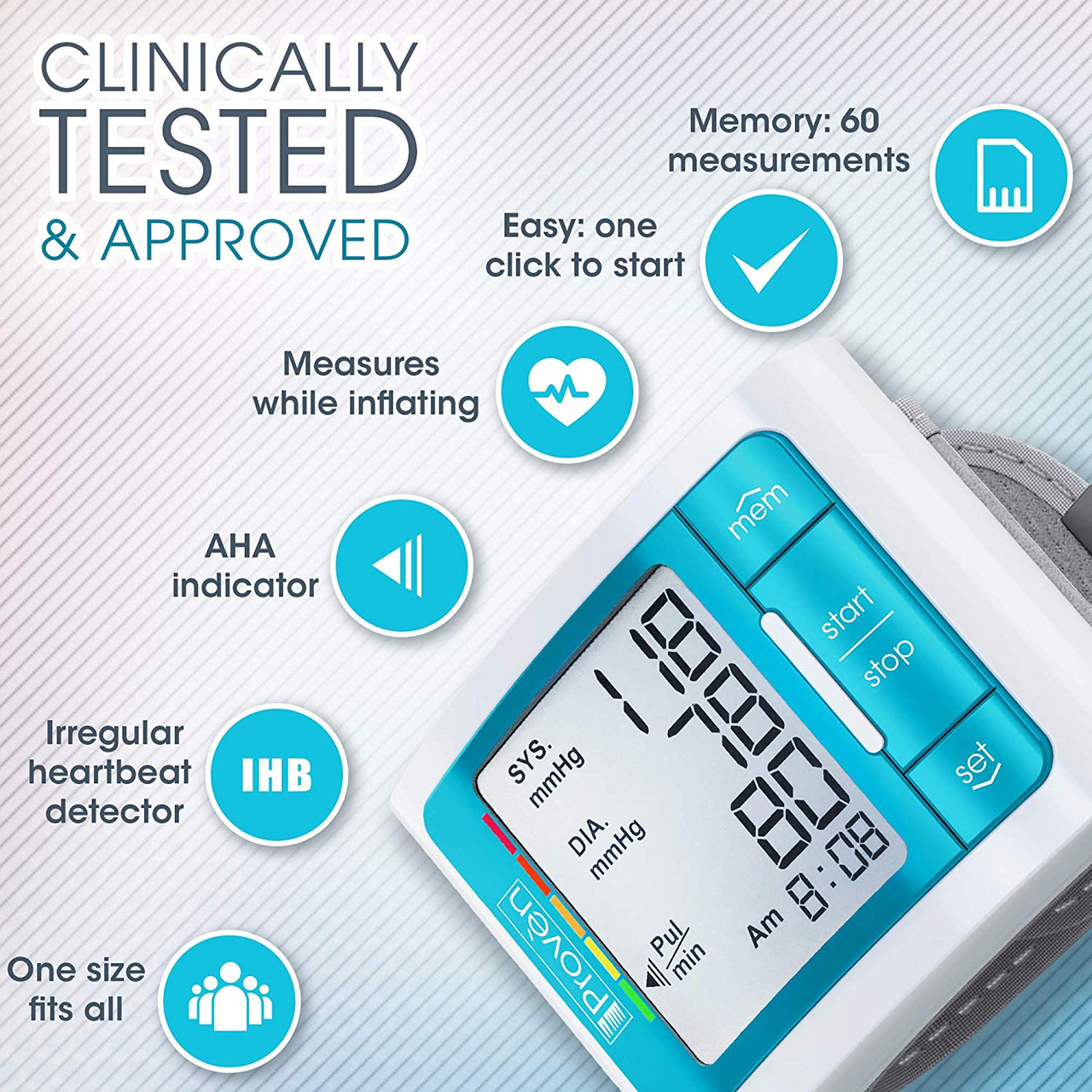 2020 Model] iProven Blood Pressure Monitor - Large Screen with Backlight -  60-Reading Memory - Blood Pressure Cuff