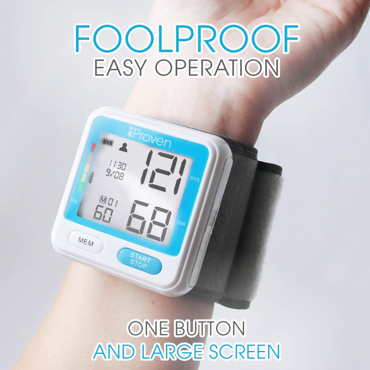 iProven Blood Pressure Monitor Wrist Cuff BP Monitor Batteries Included  Bpm-337 
