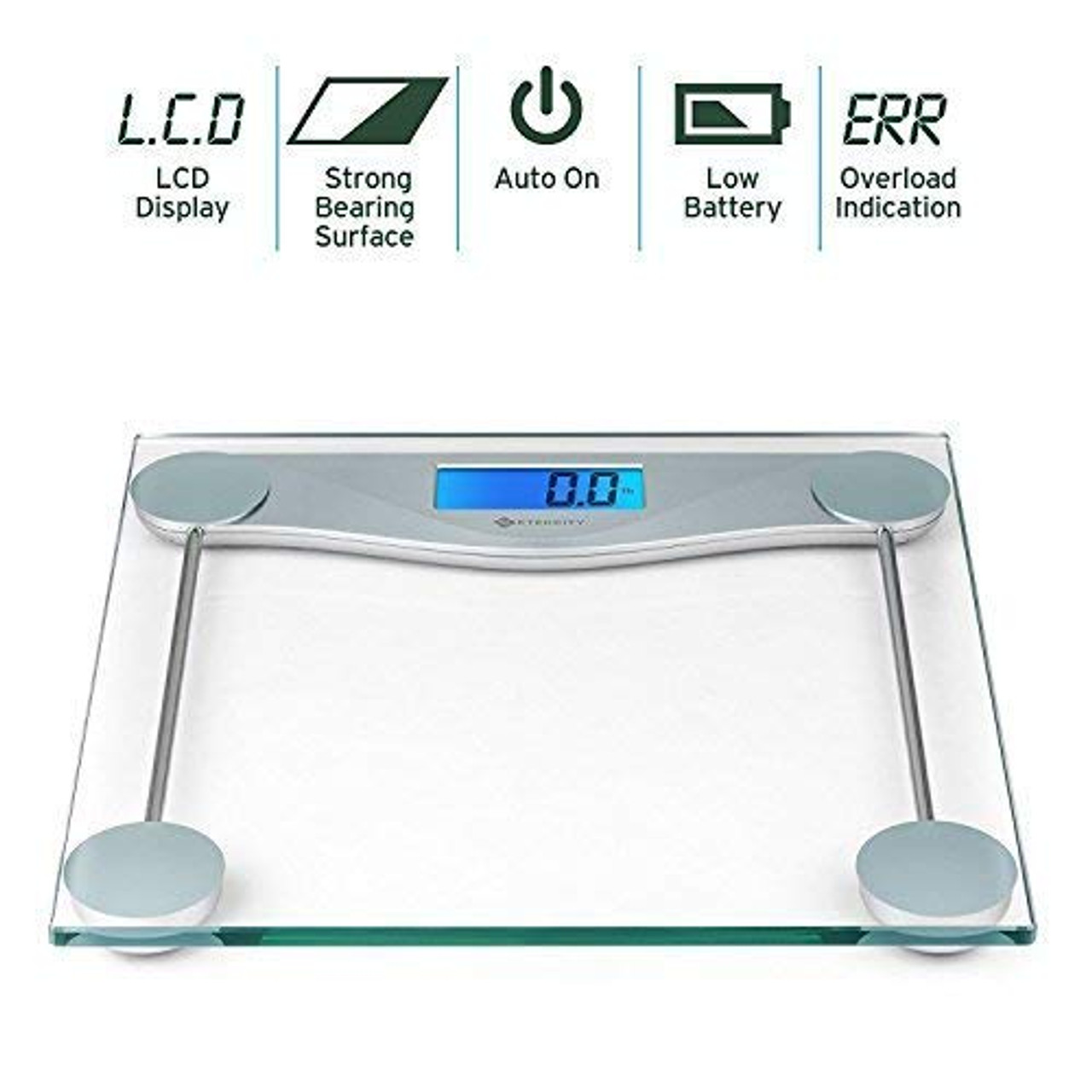 Etekcity Digital Body Weight Bathroom Scale with Body Tape Measure 8mm Tempered 