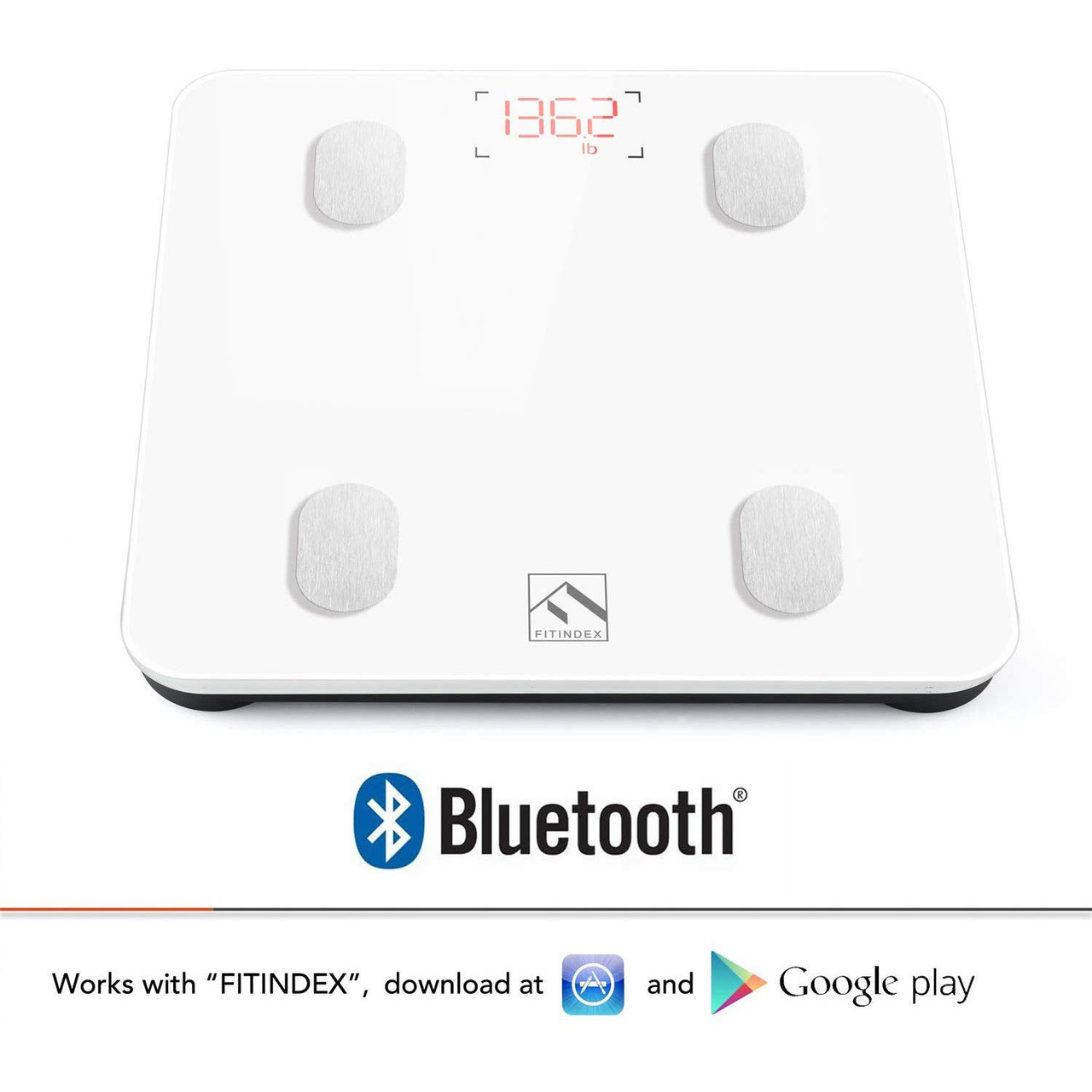 FitIndex Scale - Smart Bluetooth Body Fat Scale for Bathroom