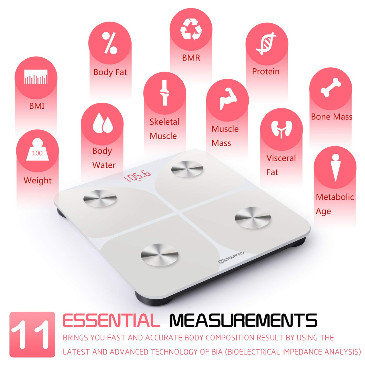 Digital Weight Scale Smart Bathroom Wireless Body Fat Scale BMI Scale, Body  Composition Analyzer Health Monitor