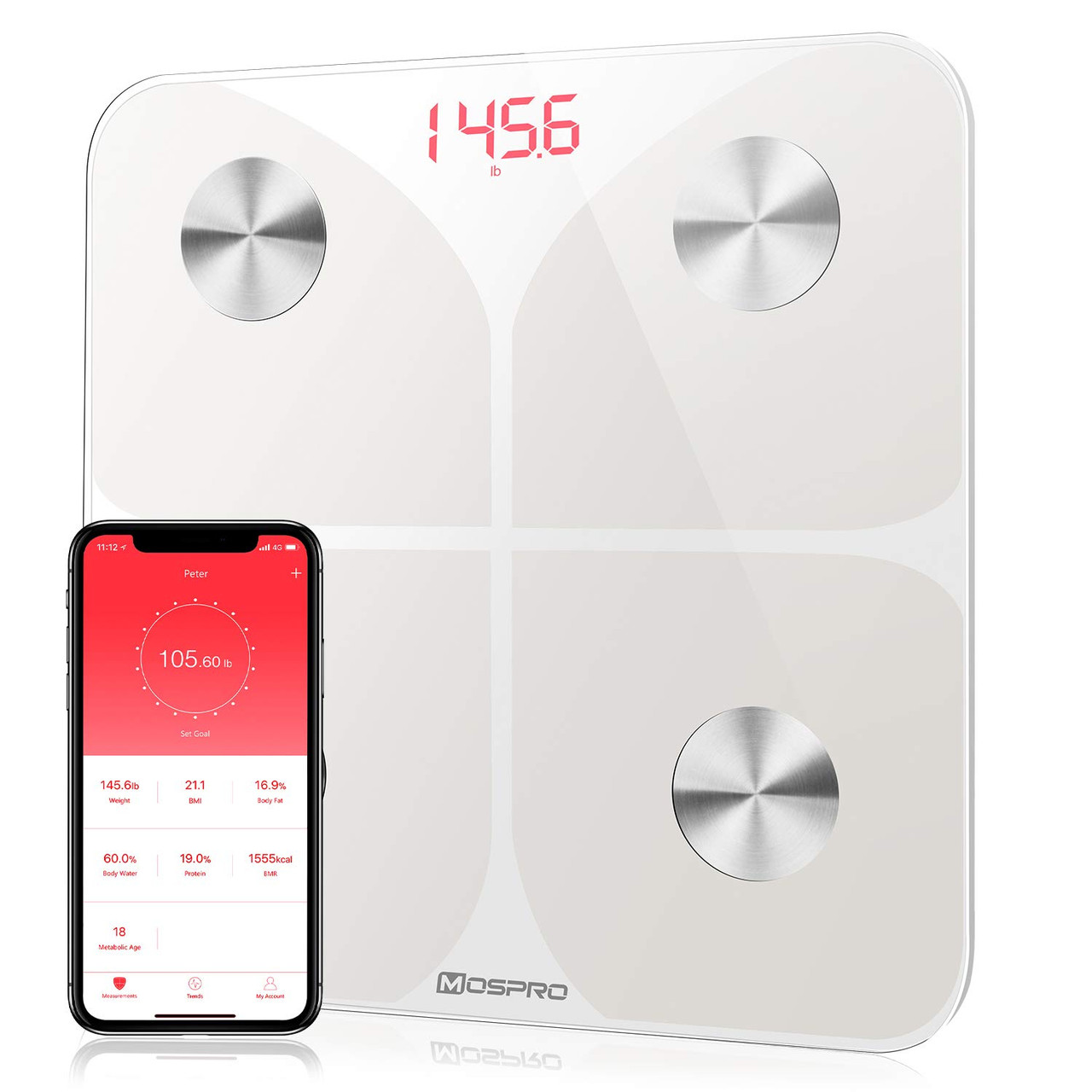 Smart Digital Bathroom Weighing Scale with Body Fat and Water Weight for People Bluetooth BMI Electronic Body Analyzer