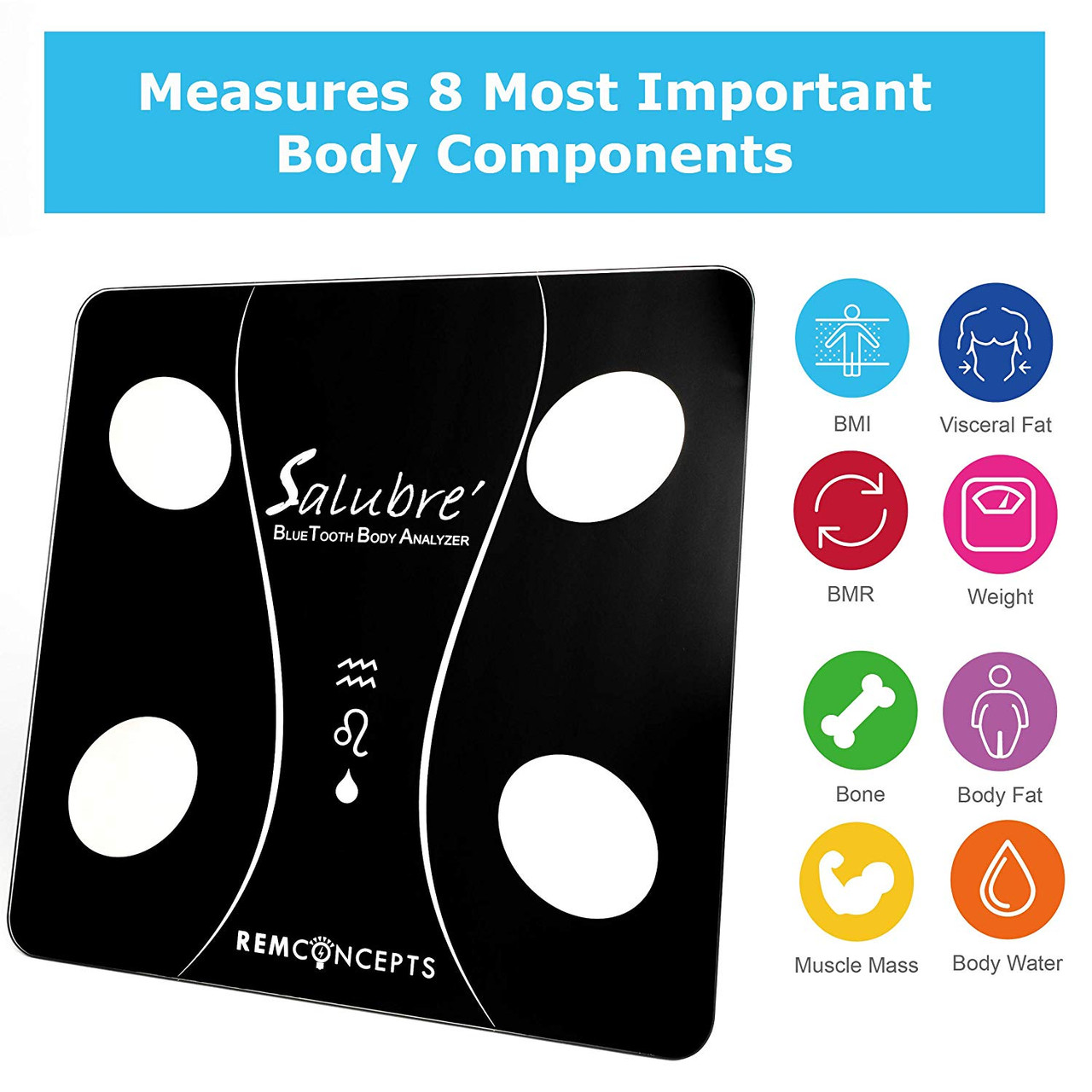 Arboleaf Weight Scale - Smart Scale Bluetooth Body Fat Scale Wireless with  iOS, Android APP, Unlimited Users, Auto Recognition, 10 Body Composition