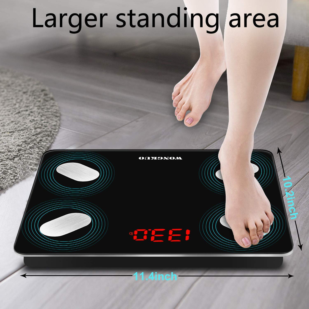 Bluetooth Smart Body Fat Scale WONGKUO 24 Key Body Composition Monitor  Wireless Digital Bathroom Weight Scale