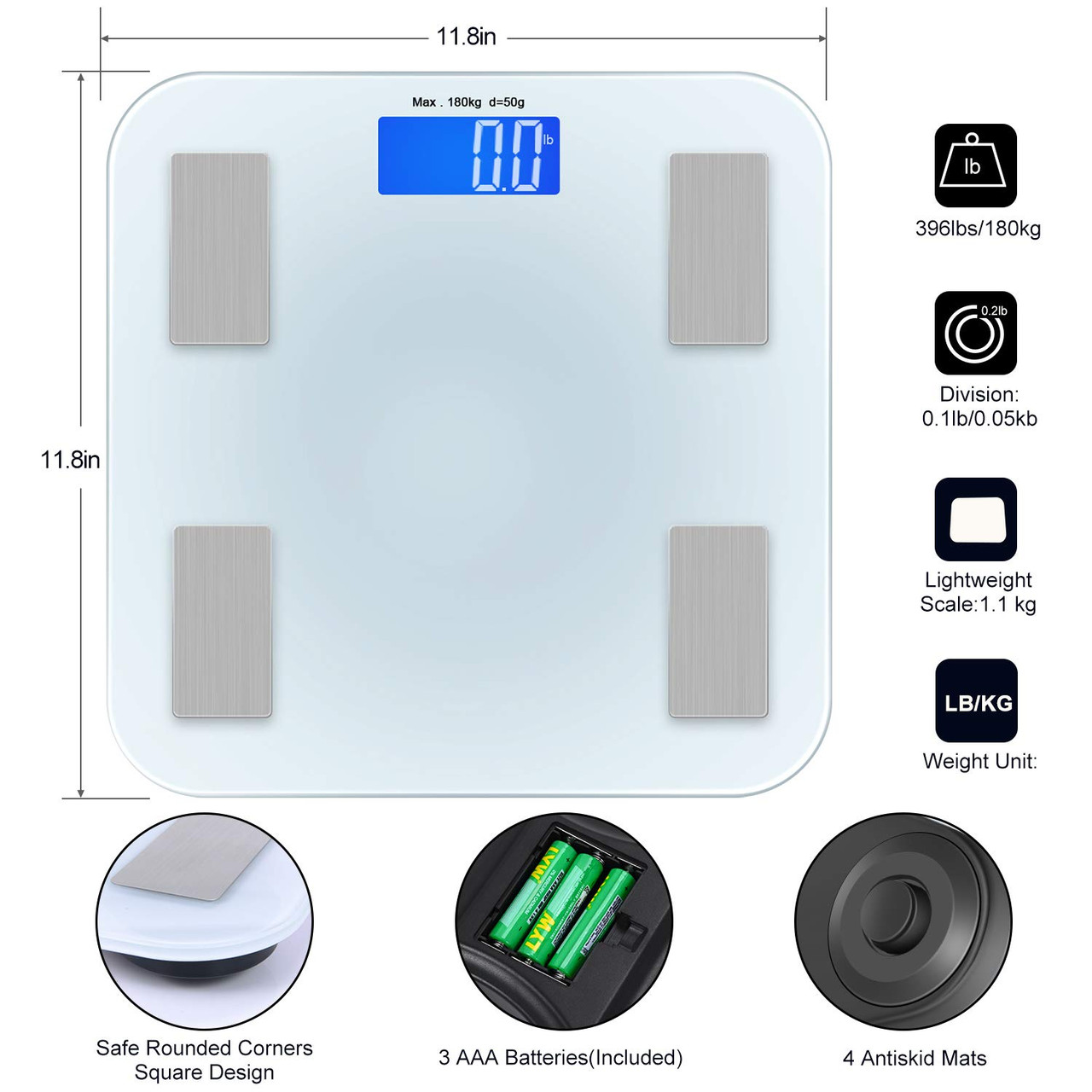 Smart Scale for Body Weight and Fat Percentage 